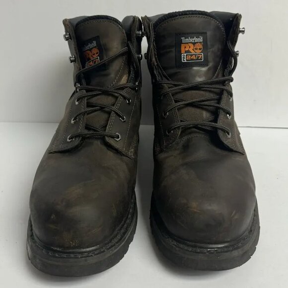 Timberland Pro Mens Pit Boss Steel Toe Work Boot Brown Size 14Wide